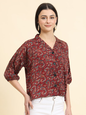 BALKRISHNA Women Printed Casual Maroon Shirt