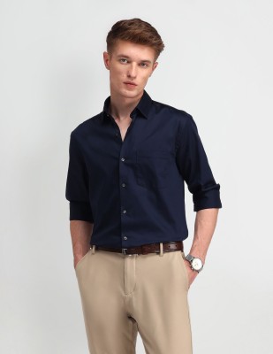 ARROW Men Solid Formal Dark Blue Shirt