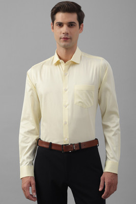 Allen Solly Men Solid Formal Yellow Shirt