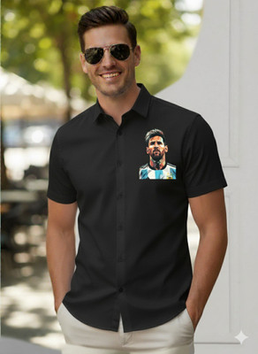 Siya Fashion Men Printed Casual Black Shirt