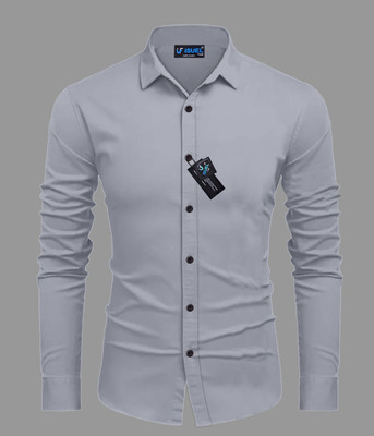 Stellalifestyle Men Solid Casual Grey Shirt