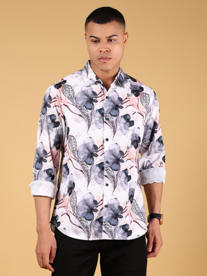 V-MART Men Printed Casual White Shirt