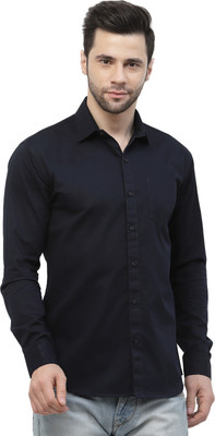 isuelfeb Men Solid Casual Black Shirt