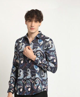 THE BEAR HOUSE Men Printed Casual Black Shirt