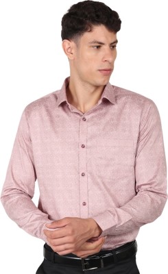 PECIPIC DESIGNER Men Printed Formal Pink Shirt