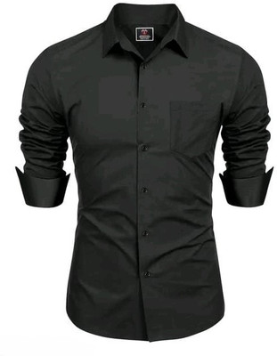 uvwholesale Men Solid Casual Dark Green Shirt