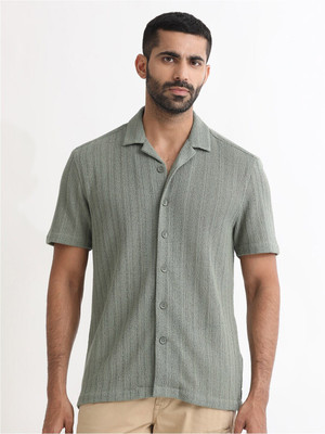 RARE RABBIT Men Solid Casual Light Green Shirt