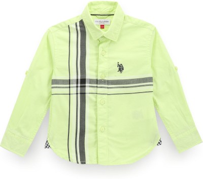 U.S. POLO ASSN. Boys Checkered Casual Light Green, Grey Shirt