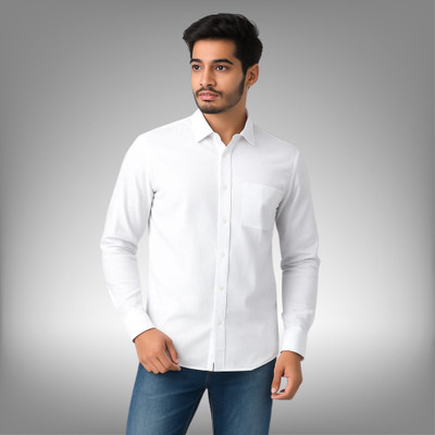Sample Men Solid Formal White Shirt