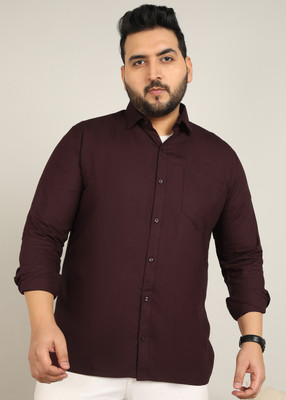 METRONAUT PLUS Men Solid Casual Maroon Shirt