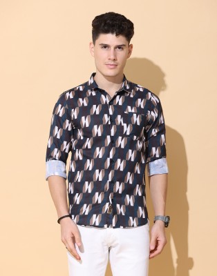 ULTRAVIOLET Men Printed Casual Black, Brown, White Shirt