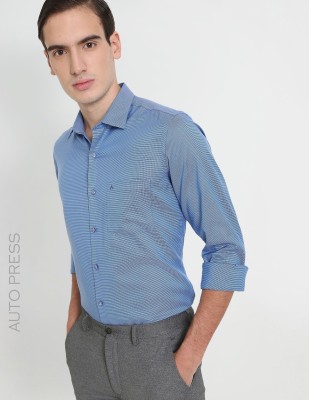 ARROW Men Self Design Casual Blue Shirt