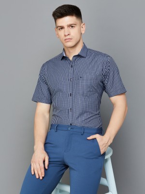 CODE by Lifestyle Men Checkered Formal Blue Shirt