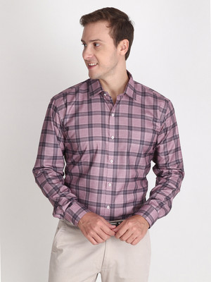 Appel Touch Men Checkered Formal Red Shirt
