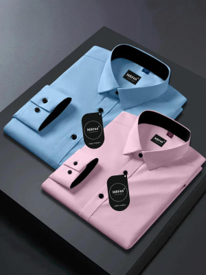 MBF66 Men Solid Casual Multicolor Shirt(Pack of 2)