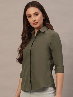 METRONAUT Women Solid Casual Light Green Shirt