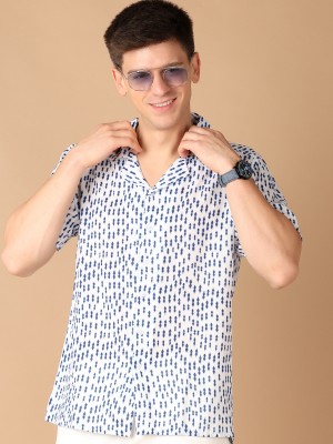 V-MART Men Printed Casual White Shirt