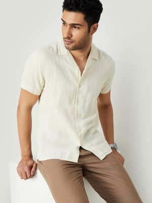 CODE by Lifestyle Men Solid Casual Beige Shirt