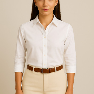 teenalo Women Solid Formal Maroon Shirt