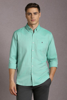 LOUIS PHILIPPE Men Solid Casual Green Shirt