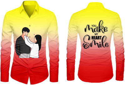 VMENTERPRISE Men Printed Casual Red Shirt