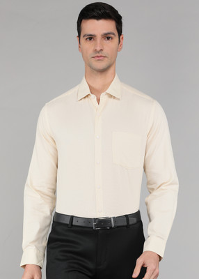 ARROW Men Solid Formal Beige Shirt