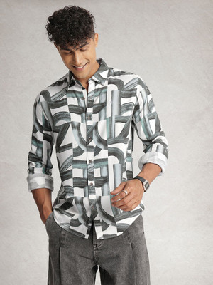WROGN Men Printed Casual White Shirt