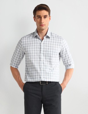 ARROW Men Checkered Formal Grey Shirt