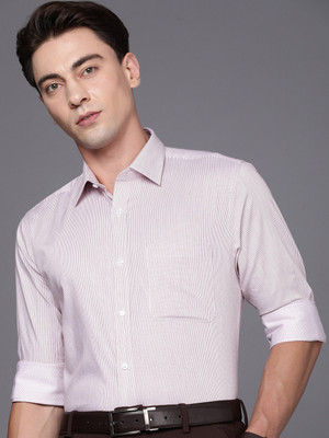 Raymond Men Striped Formal Red, White Shirt
