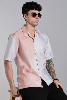 Paul Street Men Dyed/Ombre Casual Pink Shirt