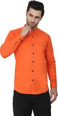 Jaycarpet Men Solid Casual Orange Shirt