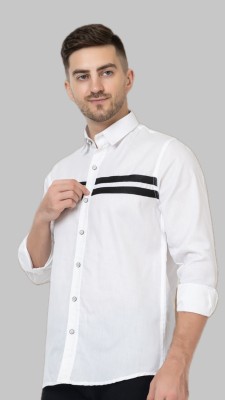 Modernity Men Striped Casual White Shirt