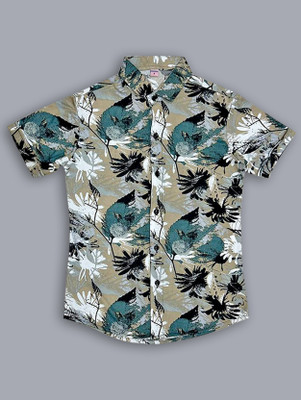 Pelican Hub Boys Printed Casual White Shirt
