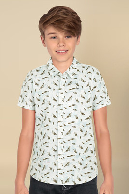 Allen Solly Boys Printed Casual Blue Shirt