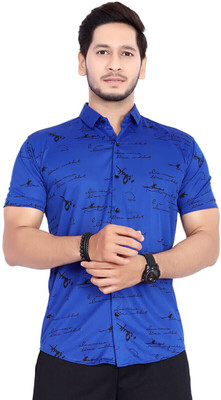 METRONAUT Men Printed Casual Blue Shirt
