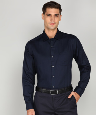 ARROW Men Self Design Formal Blue Shirt