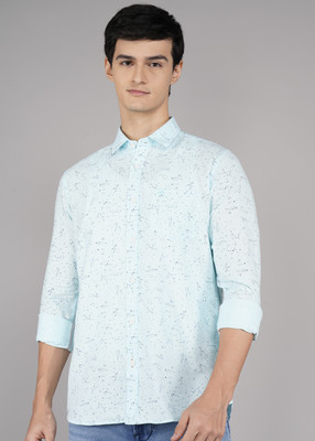 KILLER Men Printed Casual Light Blue Shirt