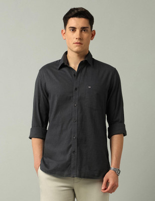 Arrow Sport Men Solid Casual Grey Shirt