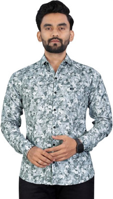 ISUEL FAB Men Printed Formal Grey Shirt