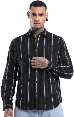 WROGN Men Solid Casual Black Shirt