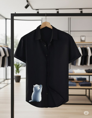 Siya Fashion Men Printed Casual Black Shirt