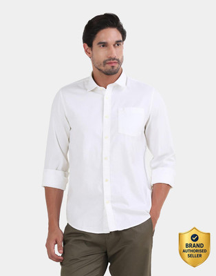 Blackberrys Men Printed Casual White Shirt