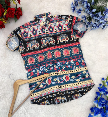 COOL BOY Men Printed Casual Green Shirt