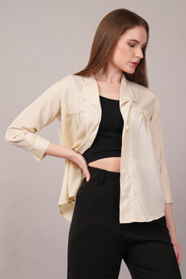 Glitter Fashion Women Solid Casual Black Shirt