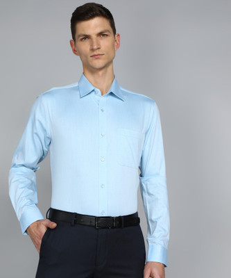 Raymond Men Self Design Formal Blue Shirt
