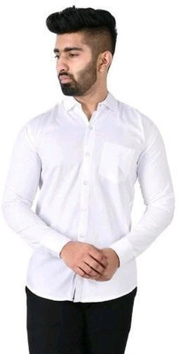 VC Fashion Men Self Design Casual White Shirt