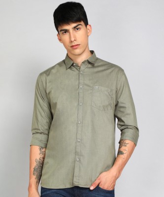 SAM & JACK Men Self Design Formal Grey Shirt