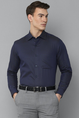 LOUIS PHILIPPE Men Solid Formal Dark Blue Shirt