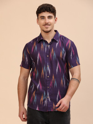 Moda Rapido Men Self Design Casual Blue Shirt