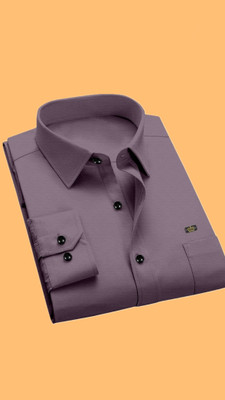 StellLIFESTYLE Trend Men Solid Casual Purple Shirt